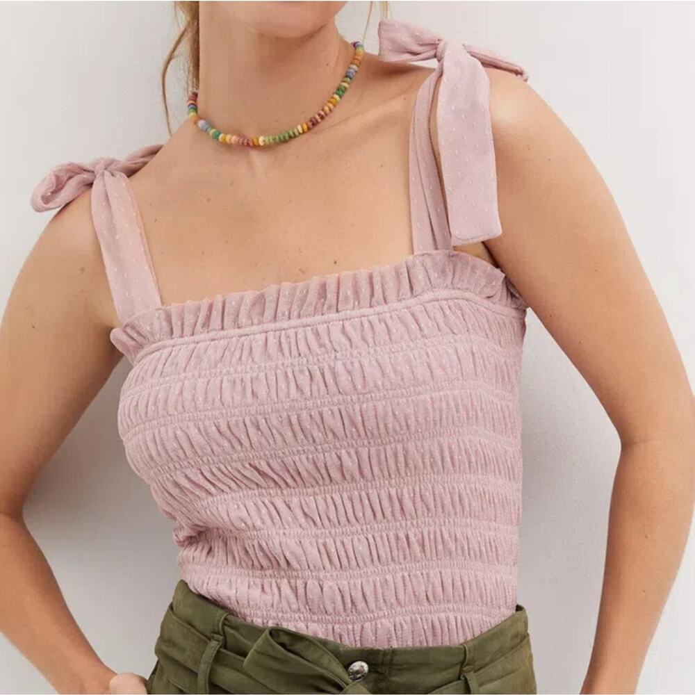 NWT Anthropologie Smocked Cami in Rose, Sz L - Picture 4 of 12